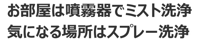 ジアコでお部屋をミスト洗浄、気になる場所はスプレー洗浄